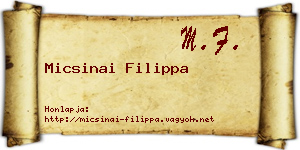 Micsinai Filippa névjegykártya